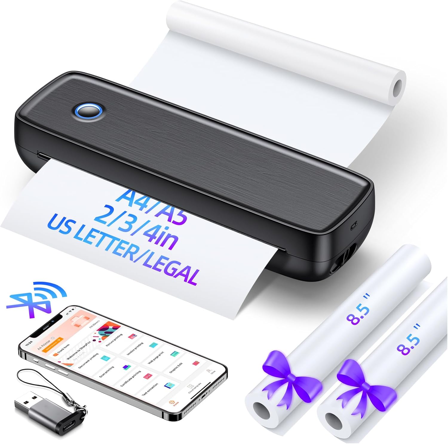Avanzado: Impresora inalámbrica portátil Canon (compatible con Bluetooth, impresión inalámbrica, sin red, Copiar, Escanear, Dúplex, Color, Blanco y negro)